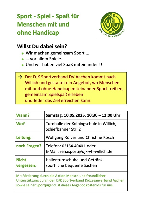 SSS inklusives Angebot DJK Aachen TN